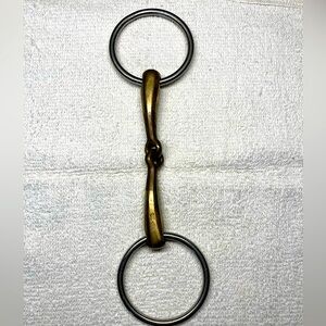 HS Aurigan Horse Bit Single Joint Loose Ring Snaffle